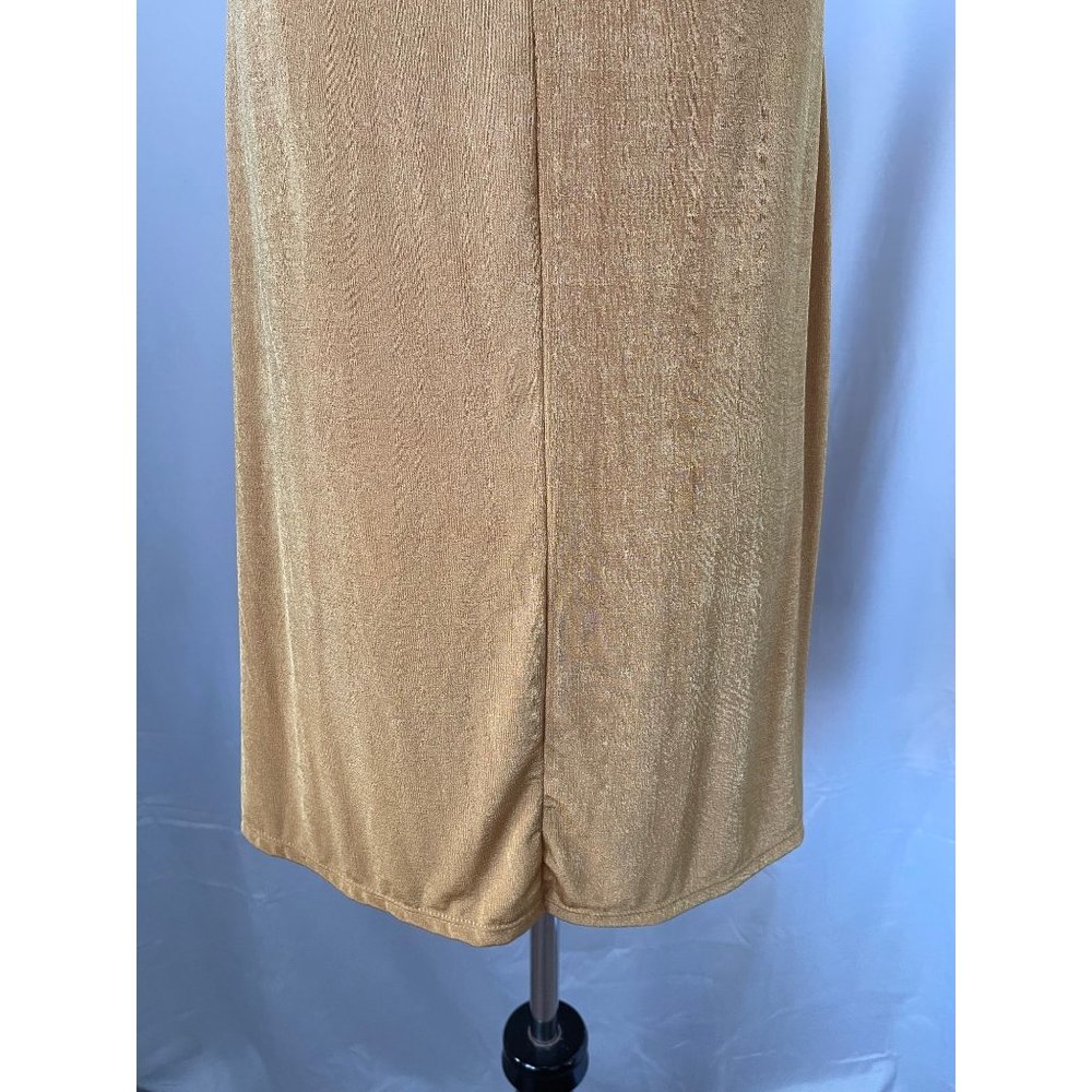 Timing Gold Shimmer Sleeveless / Off-the-Shoulder Ruffle Top Knit Blouse / Dress - Picture 9 of 12